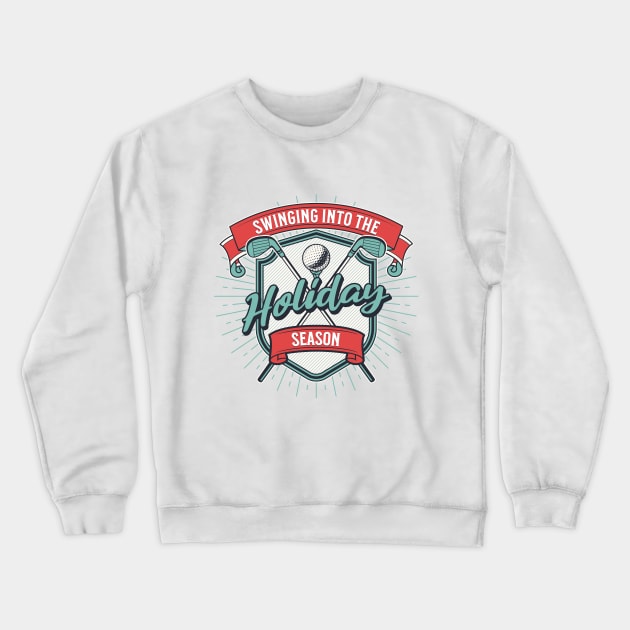 Christmas Golfer Crewneck Sweatshirt by OneHappyDay